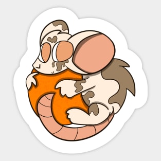 Rat Hugging Orange Sticker